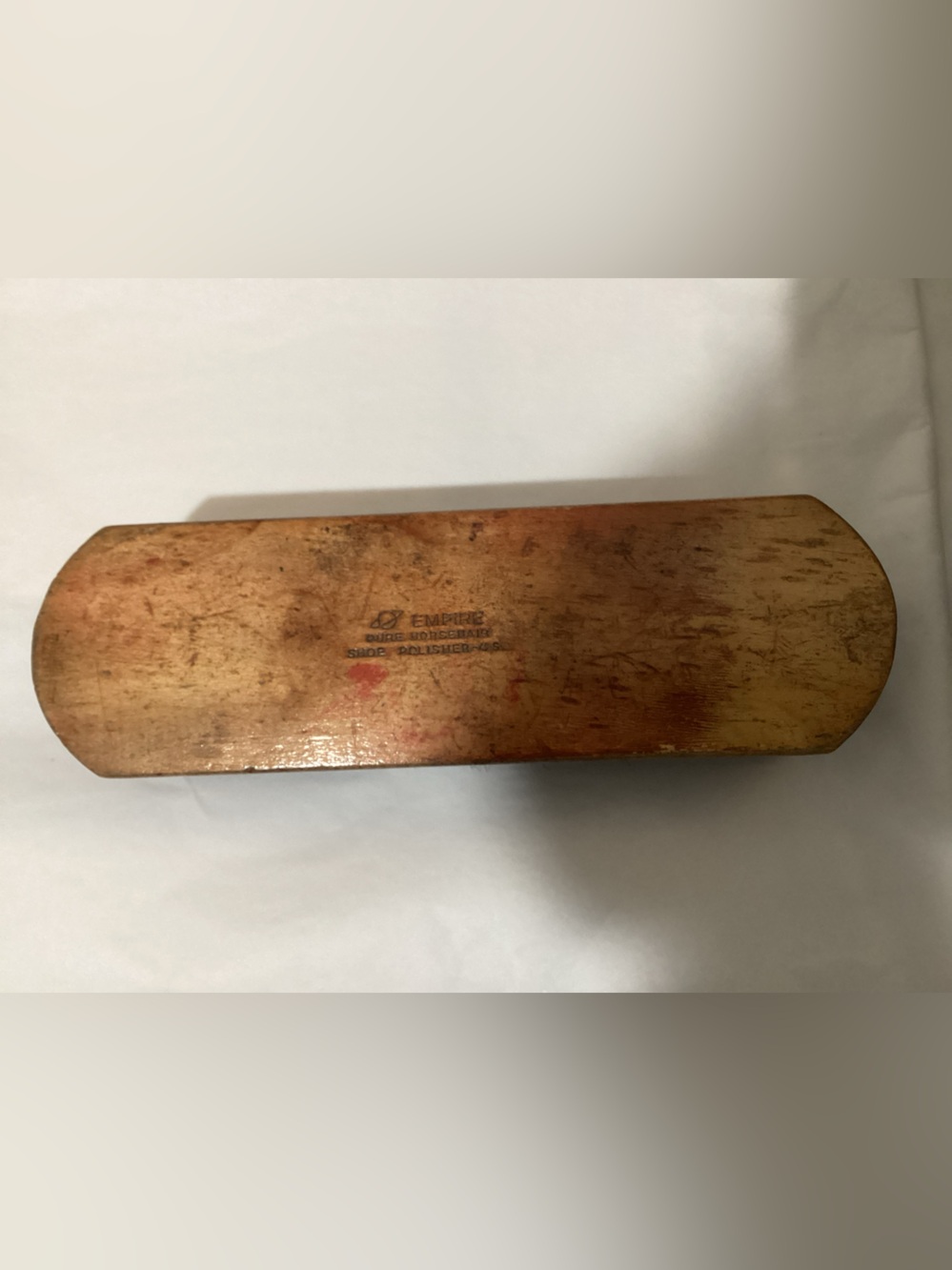 Vtg. Empire Pure Horsehair Shoe Shine Brush wooden Handle.  Mid-Century Period